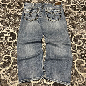 Men's Silver Jeans Co. Blue Straight Jeans Waist 36